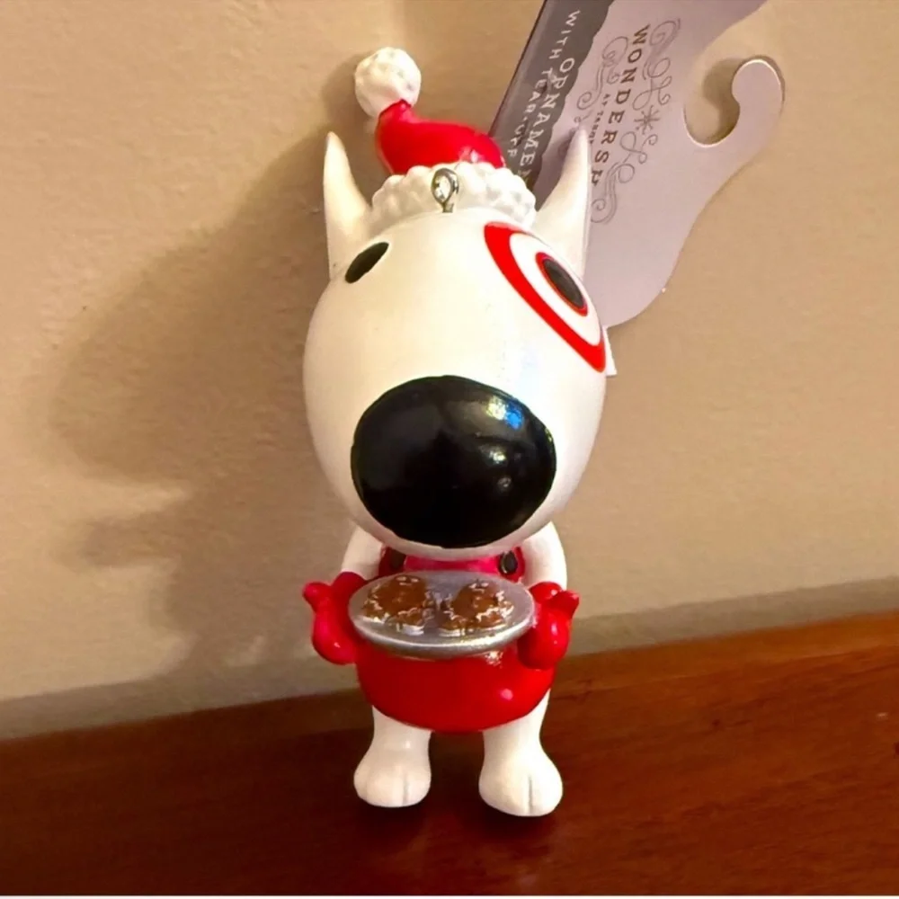 New 2025 4.5-Inch Christmas Target Bullseye Dog Ornament from Wondershop